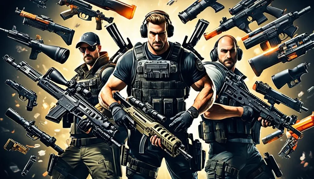 diverse gun selection in shooter games