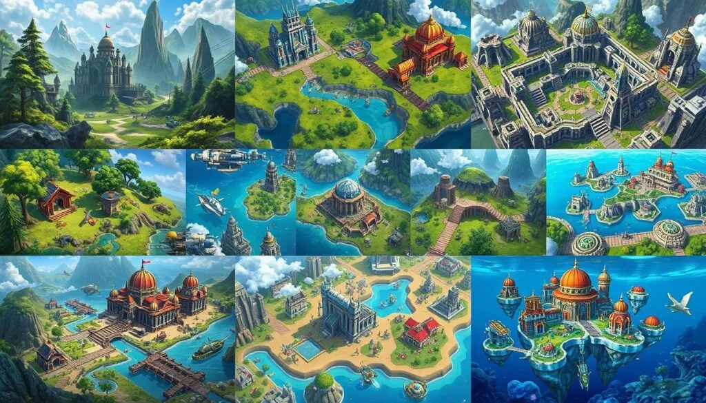 Diverse game worlds in mobile strategy games