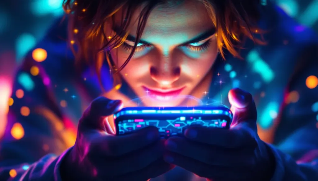 Top Tech Mobile Game Picks to Boost Your Skills 1 A person strategizing while playing a tech mobile game on their palm.