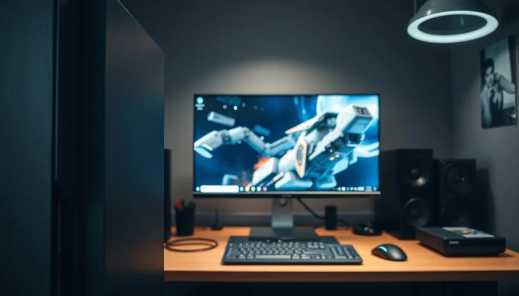 A well-lit, detailed interior shot of a modern Windows 10/11 desktop computer setup. The foreground features the sleek, minimalist design of the computer tower, with clean lines and a matte finish. The middle ground showcases a high-resolution display with a crisp, vibrant image, capturing the visual quality of the operating system. The background includes a tidy, organized workspace, with a keyboard, mouse, and other peripherals neatly arranged, conveying a professional, productivity-focused atmosphere. The overall scene exudes a sense of efficiency, reliability, and technological sophistication, setting the stage for a seamless gaming experience. A well-lit, detailed interior shot of a modern Windows 10/11 desktop computer setup. The foreground features the sleek, minimalist design of the computer tower, with clean lines and a matte finish. The middle ground showcases a high-resolution display with a crisp, vibrant image, capturing the visual quality of the operating system. The background includes a tidy, organized workspace, with a keyboard, mouse, and other peripherals neatly arranged, conveying a professional, productivity-focused atmosphere. The overall scene exudes a sense of efficiency, reliability, and technological sophistication, setting the stage for a seamless gaming experience.
