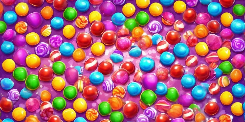 colorful candy-themed mobile game with vibrant graphics colorful candy-themed mobile game with vibrant graphics