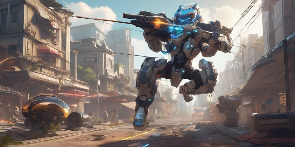 futuristic mobile game characters in action futuristic mobile game characters in action