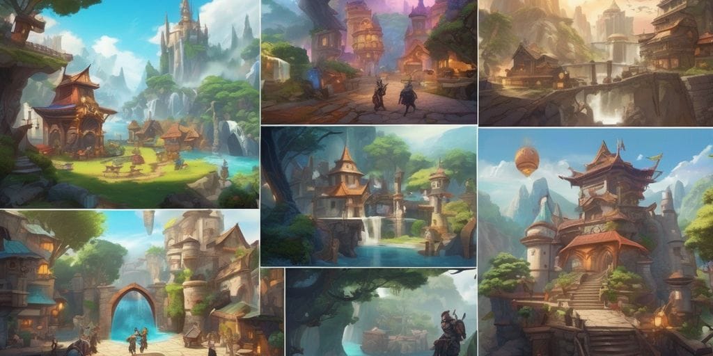 mobile game characters in a fantasy setting mobile game characters in a fantasy setting