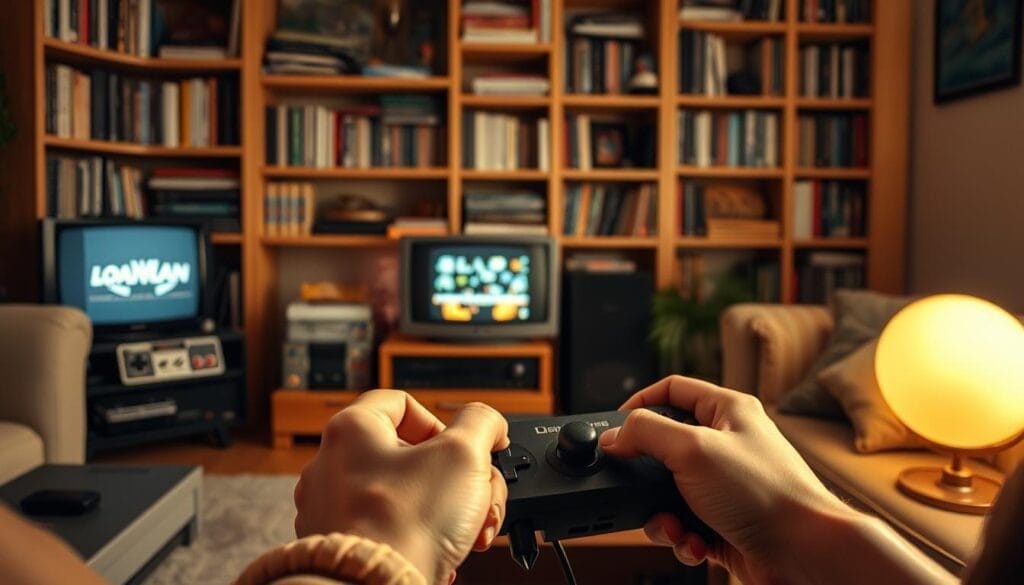 A dimly lit crime scene, illuminated by a single desk lamp casting dramatic shadows. In the foreground, a magnifying glass hovers over a scattered array of evidence - fingerprints, torn fabric, a mysterious broken object. In the middle ground, a laptop displays intricate case files, digital maps, and clues waiting to be pieced together. The background is shrouded in a moody, atmospheric haze, hinting at the unsolved mysteries that lie within. The overall scene conveys a sense of methodical investigation, a forensic dance between the tangible and the digital, as the player embarks on a high-stakes mystery to uncover the truth.